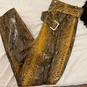 Snake Print High-Waisted Pants